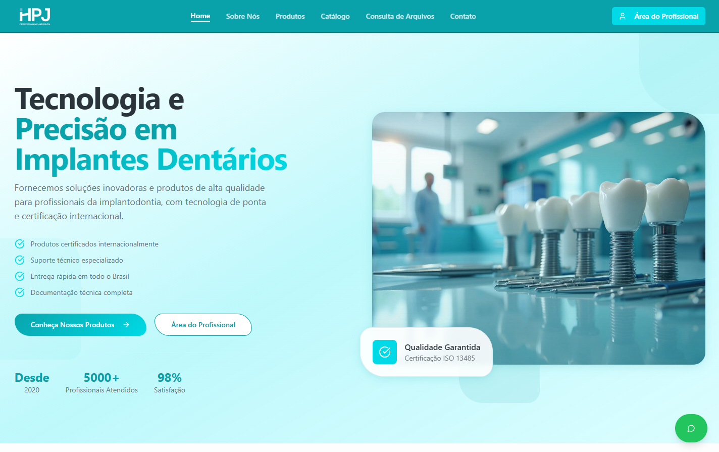 Screenshot do projeto HPJ Indústria